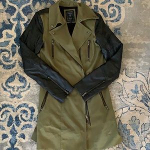 Guess cargo jacket, leather sleeves